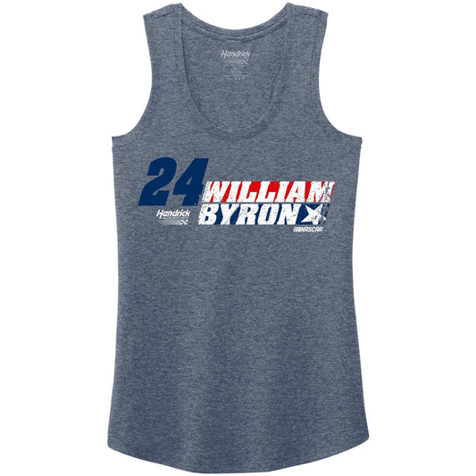 William Byron #24 Women's Navy Frost Tank Top