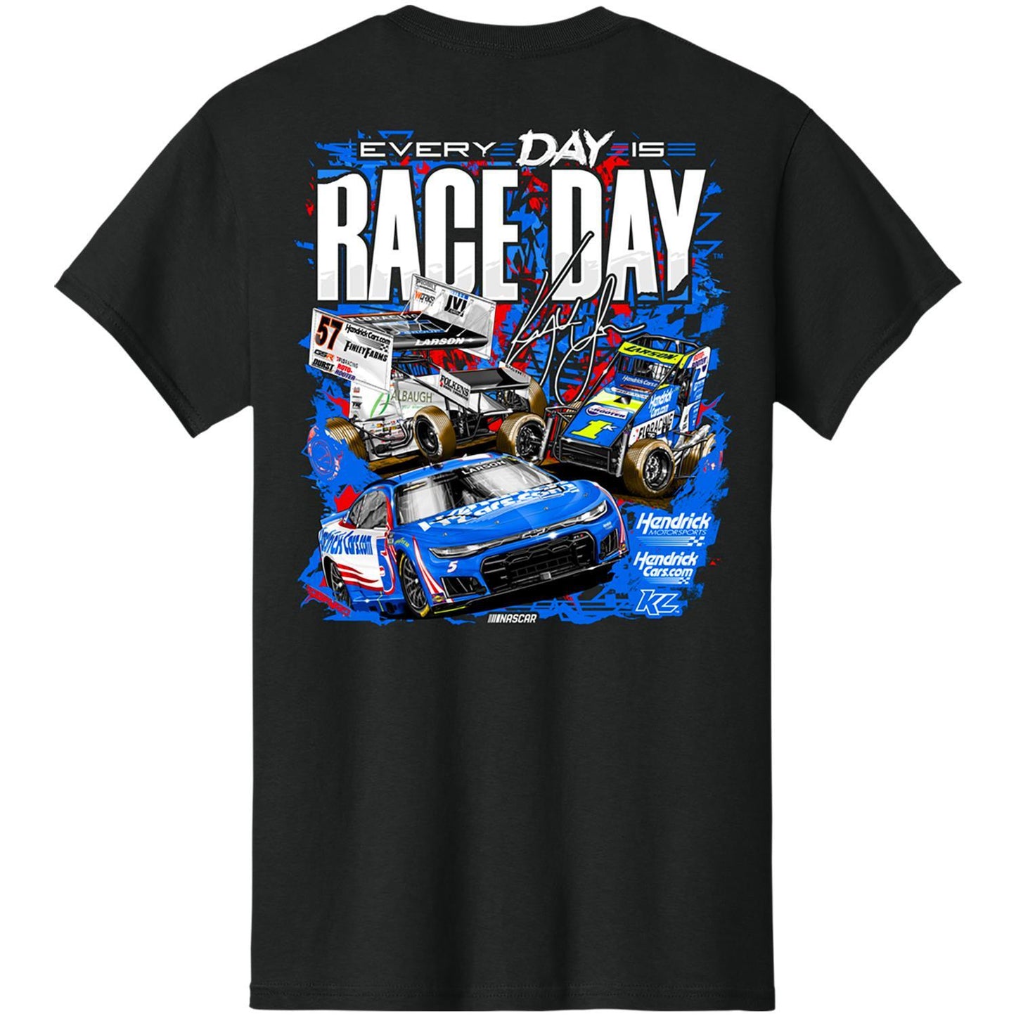 Kyle Larson #5 HendrickCars.com 2026 Every Day Is Race Day Black T-shirt