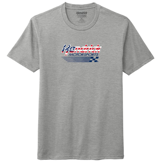 Hendrick Motorsports 4-Car Patriotic Grey T-shirt
