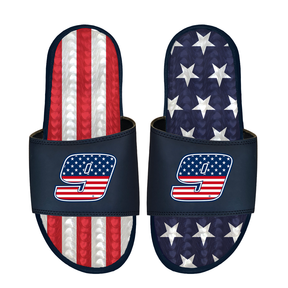 Chase Elliott #9 Americana Gel One Strap Slide Sandals
