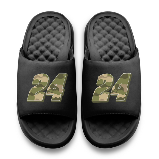 William Byron #24 Black Camo Slide Sandals