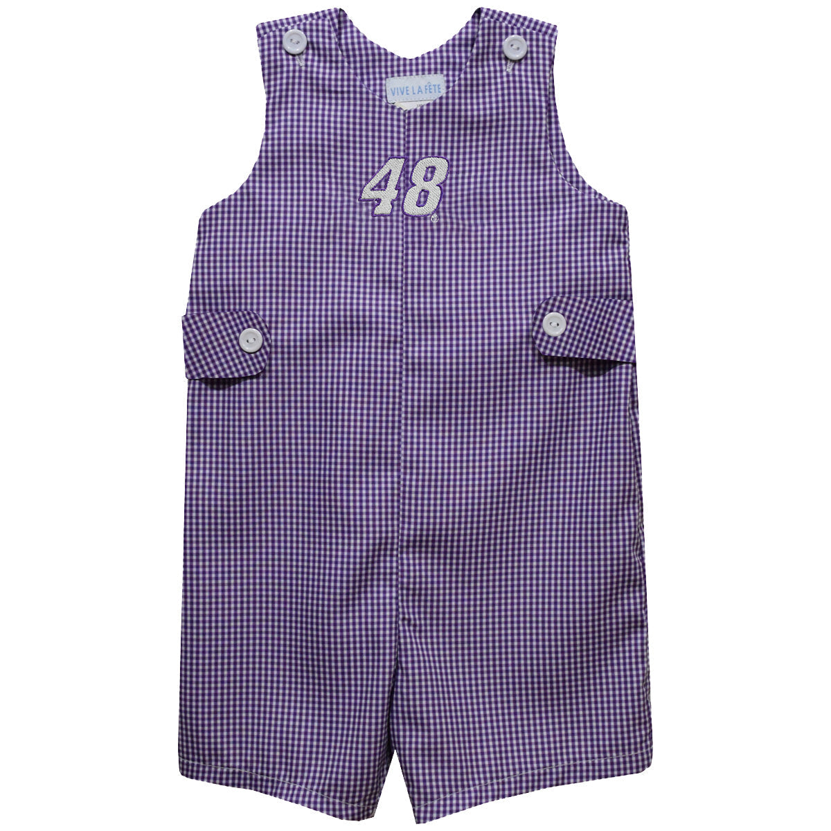 Alex Bowman #48 Vive La Fete Gingham Jon Jon Romper - Purple