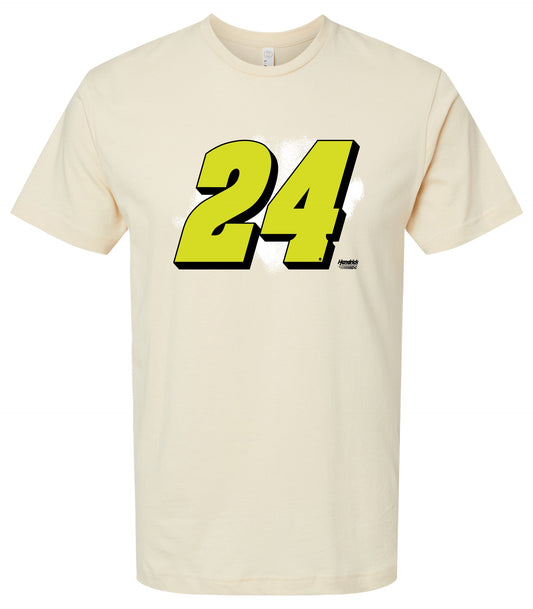 William Byron #24 Neon Cotton Crew Neck T-Shirt - Large Front Paint Design