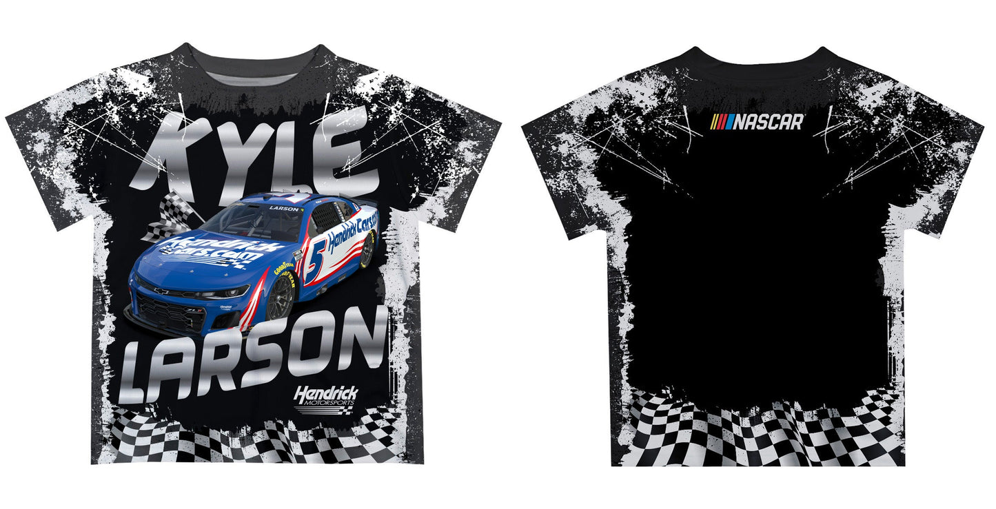 Kyle Larson #5 Vive La Fete Checkered Racing Car T-Shirt - Black