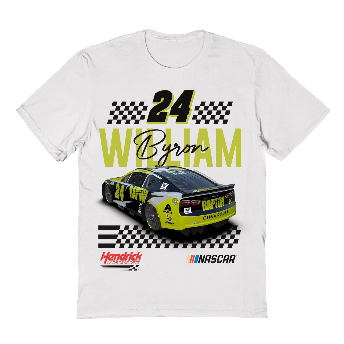 William Byron #24 Vive La Fete Racing Car T-Shirt - White