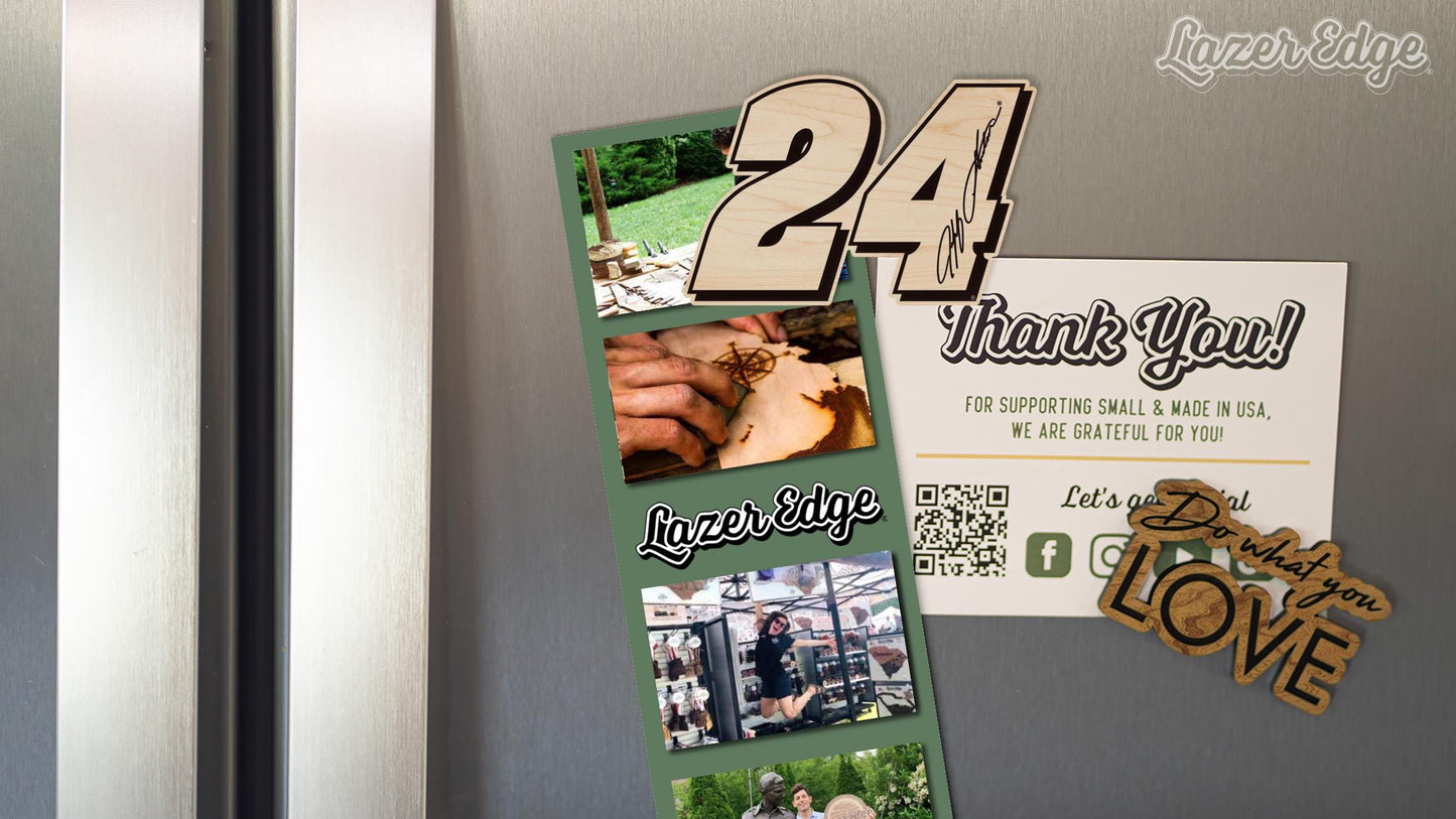 Jeff Gordon #24 Wooden Magnet