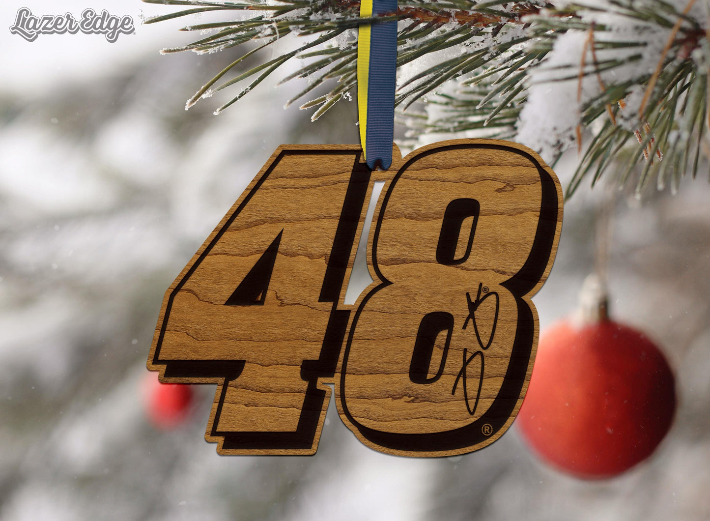 Jimmie Johnson #48 Wooden Ornament
