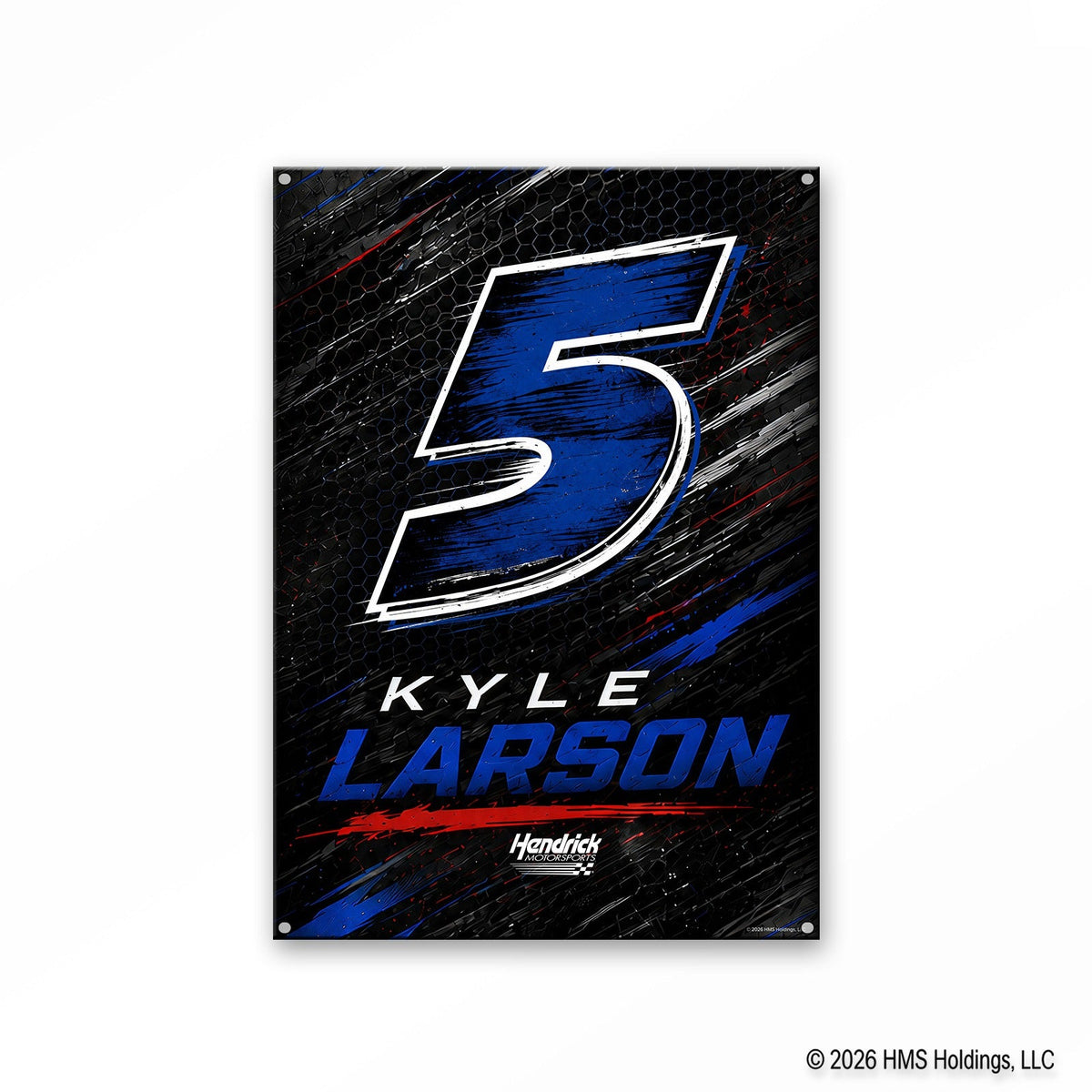Kyle Larson #5 Black Honeycomb Metal Sign