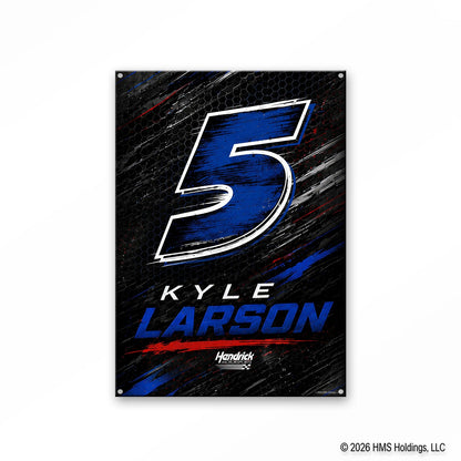 Kyle Larson #5 Black Honeycomb Metal Sign