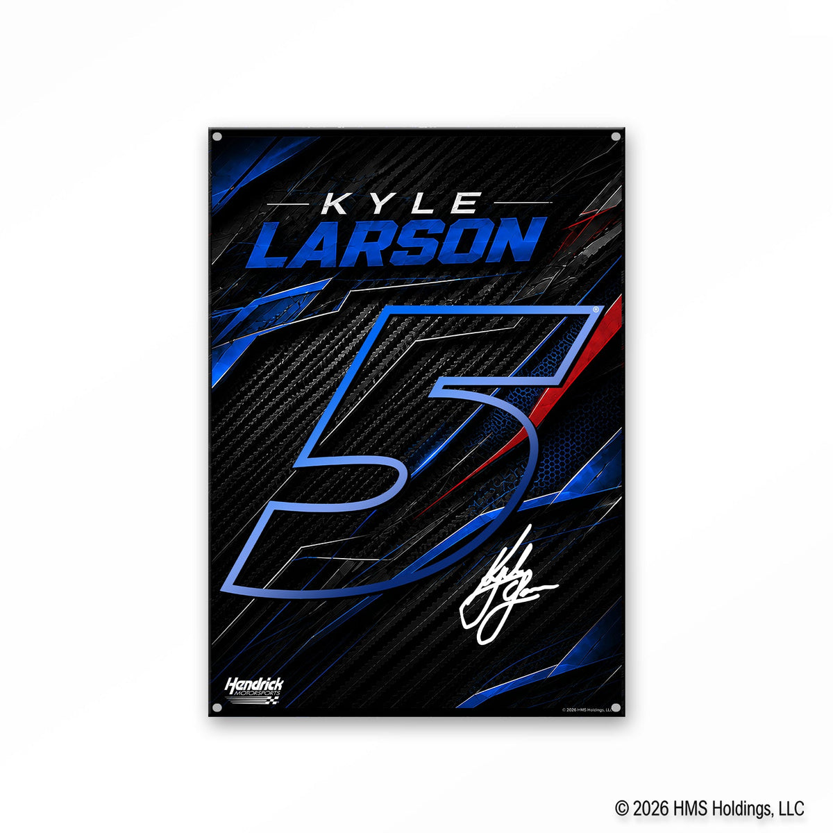 Kyle Larson #5 Black Carbon Tech Metal Sign