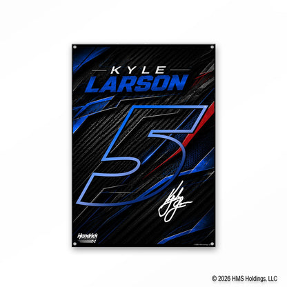 Kyle Larson #5 Black Carbon Tech Metal Sign