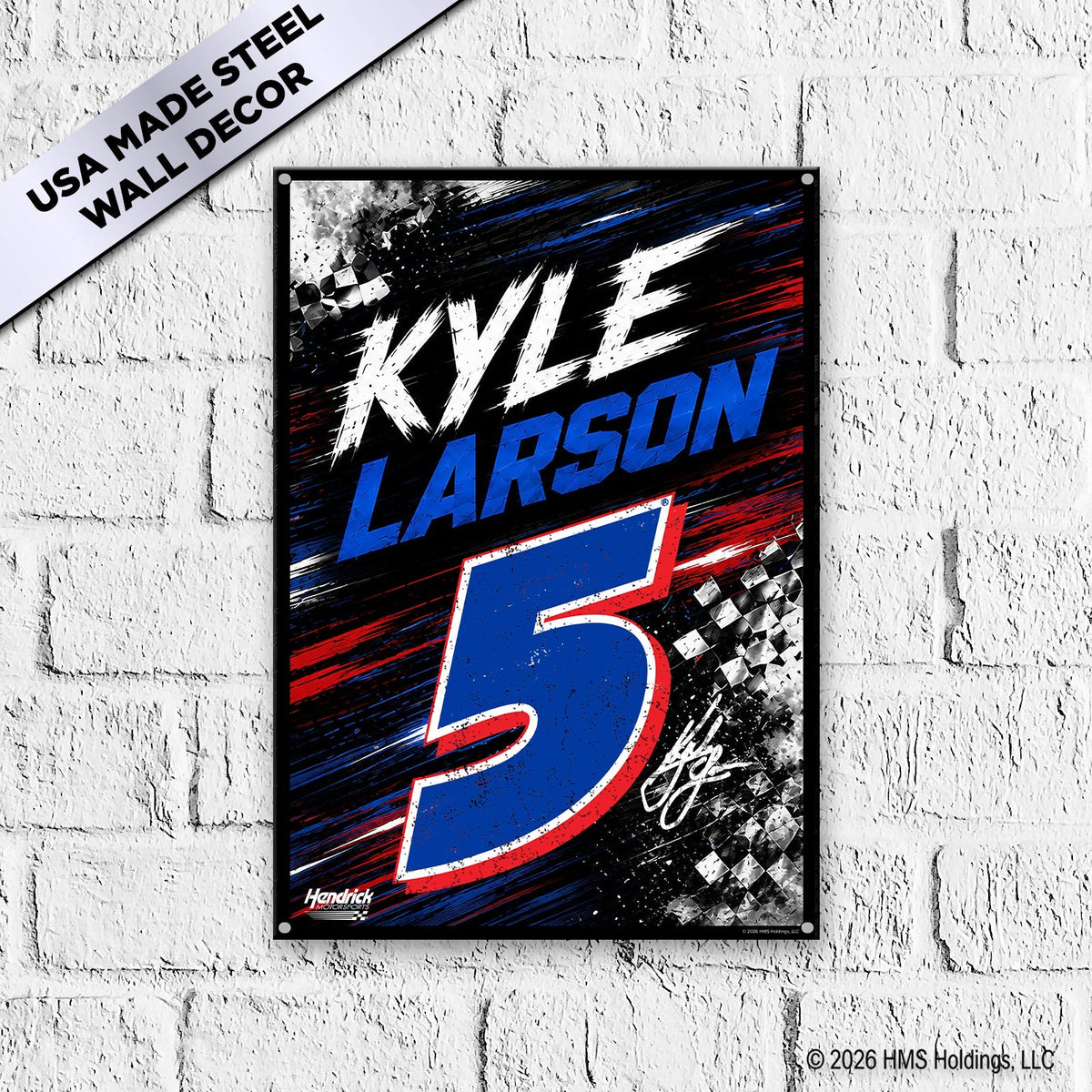 Kyle Larson #5 Black Race Day Metal Sign