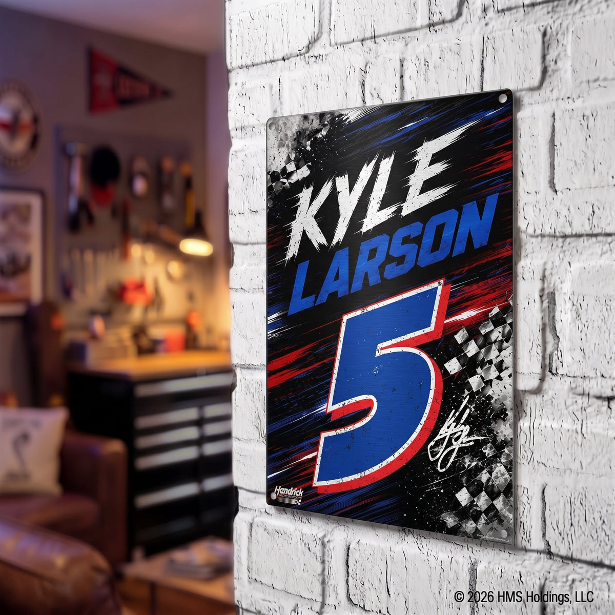 Kyle Larson #5 Black Race Day Metal Sign