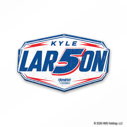 Kyle Larson #5 Blue Edition Shield Metal Sign