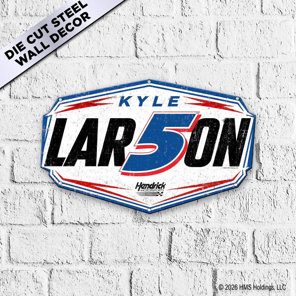Kyle Larson #5 Black Edition Shield Metal Sign