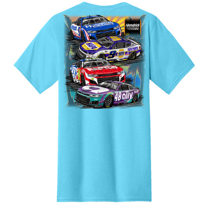 Hendrick Motorsports 2026 Daytona Tropical 4-Car T-shirt