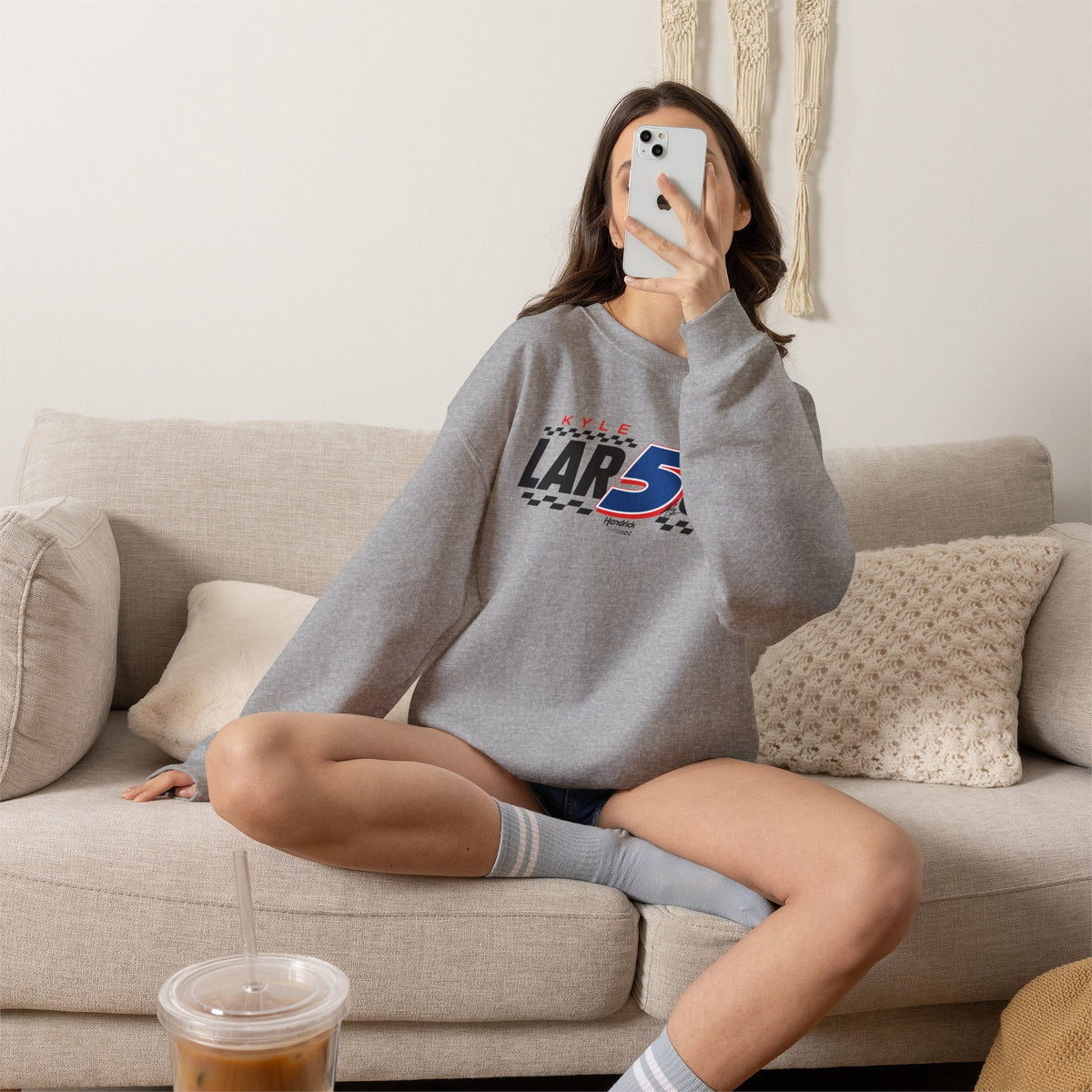 Kyle Larson #5 Checkered Flag Crewneck Sweatshirt
