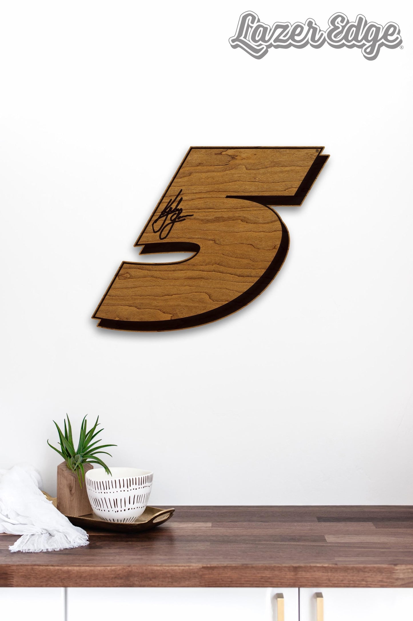 Kyle Larson #5 Wooden Wall Hanging