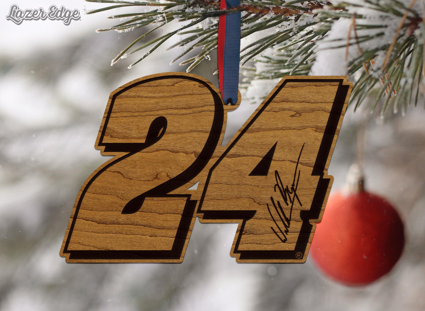 William Byron #24 Wooden Ornament