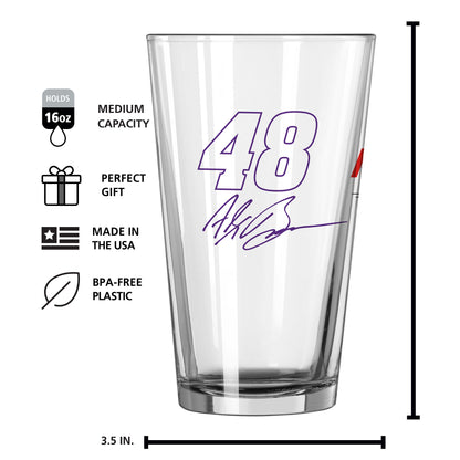 Alex Bowman #48 16oz Gameday Alternate Pint Glass