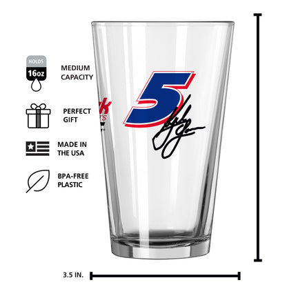 Kyle Larson #5 16oz Gameday Alternate Pint Glass