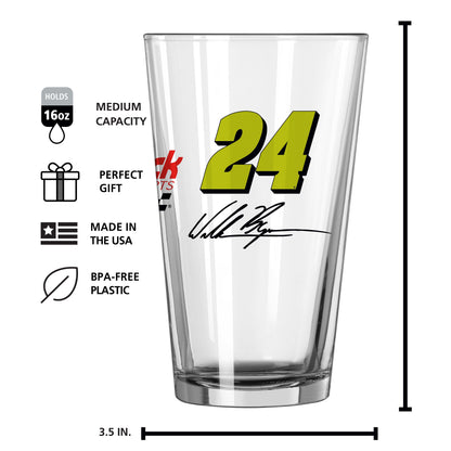 William Byron #24 16oz Gameday Alternate Pint Glass