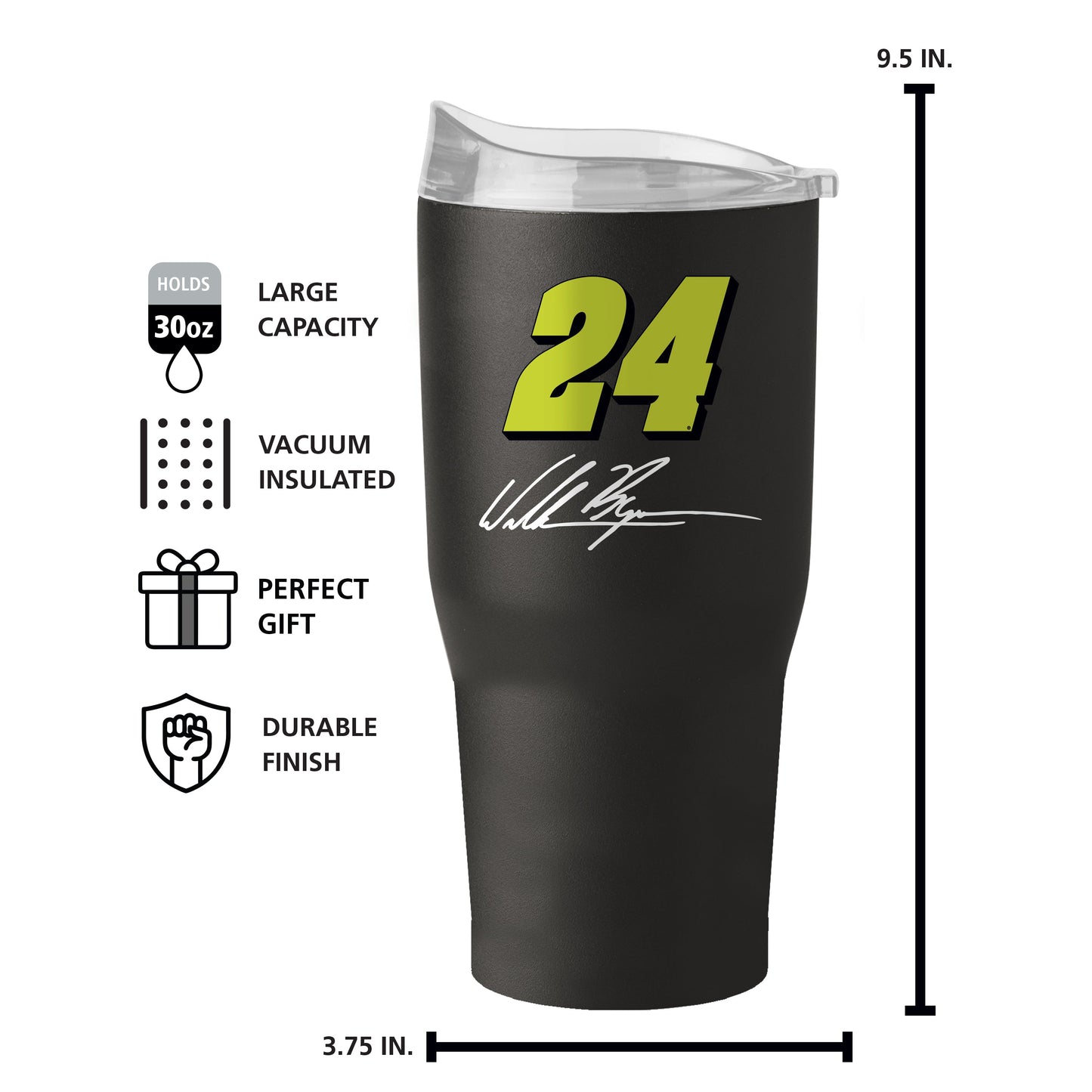 William Byron #24 30oz Flipside Powder Coat Tumbler