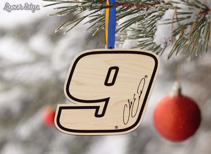 Chase Elliott #9 Wooden Ornament