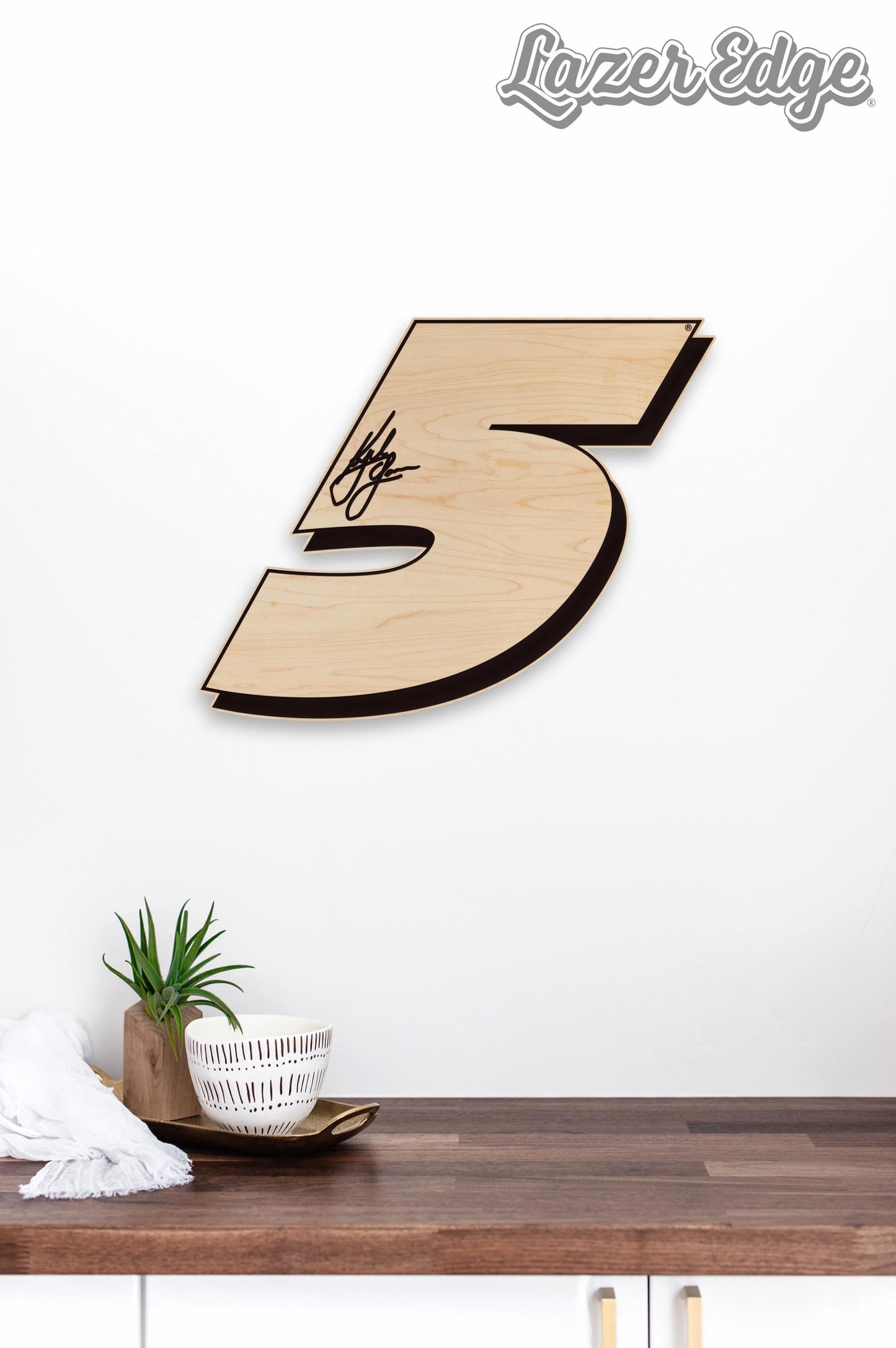 Kyle Larson #5 Wooden Wall Hanging