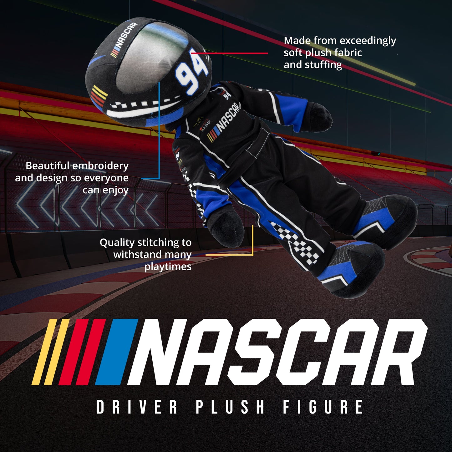 NASCAR Scotty Speedster Racecar Driver 14" Plush Figure