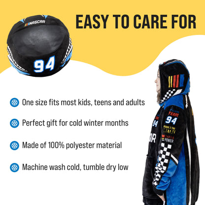 NASCAR Black Racing Suit Snugible 2-in-1 Blanket Hoodie & Pillow
