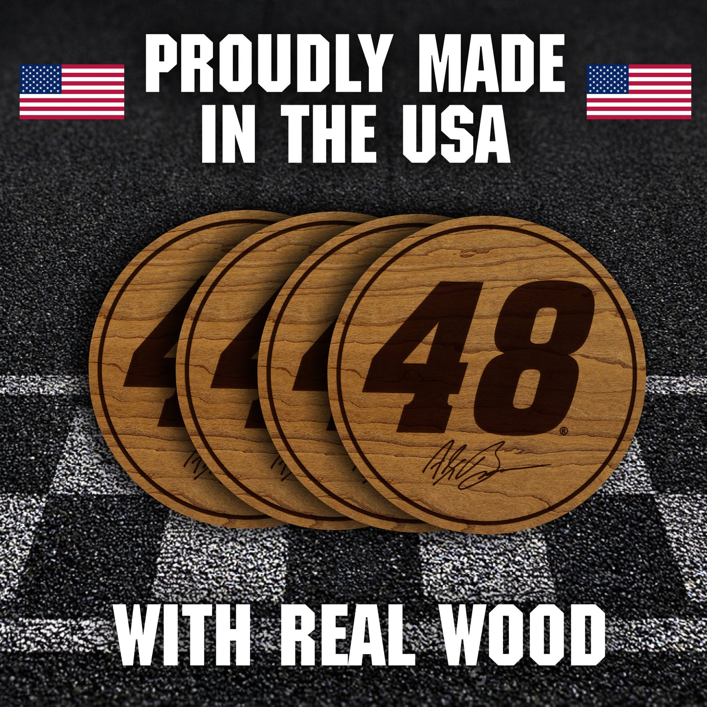 Alex Bowman #48 Wooden Coaster Set