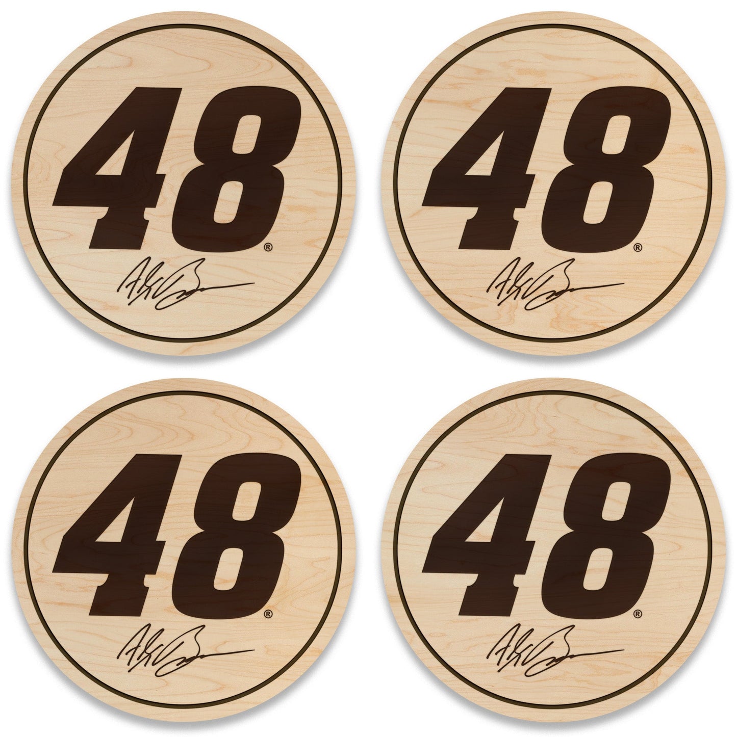 Alex Bowman #48 Wooden Coaster Set