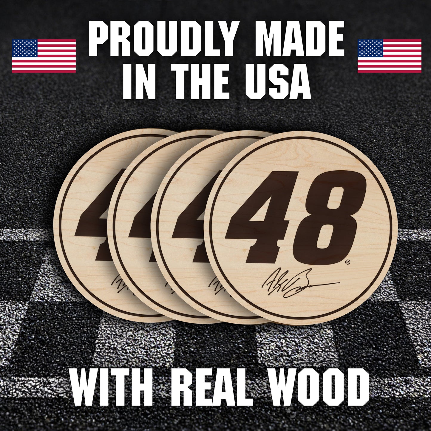 Alex Bowman #48 Wooden Coaster Set