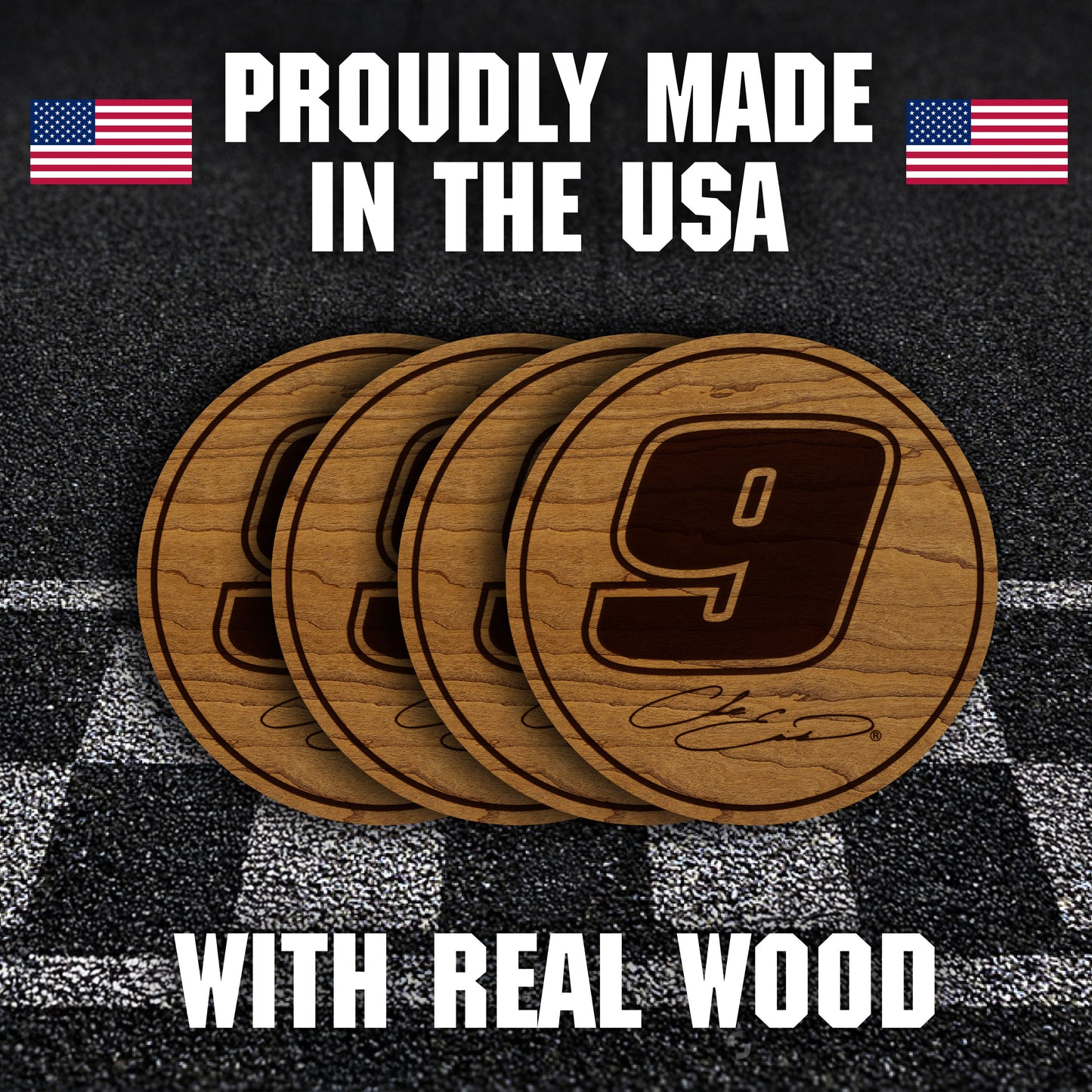 Chase Elliott #9 Wooden Coaster Set