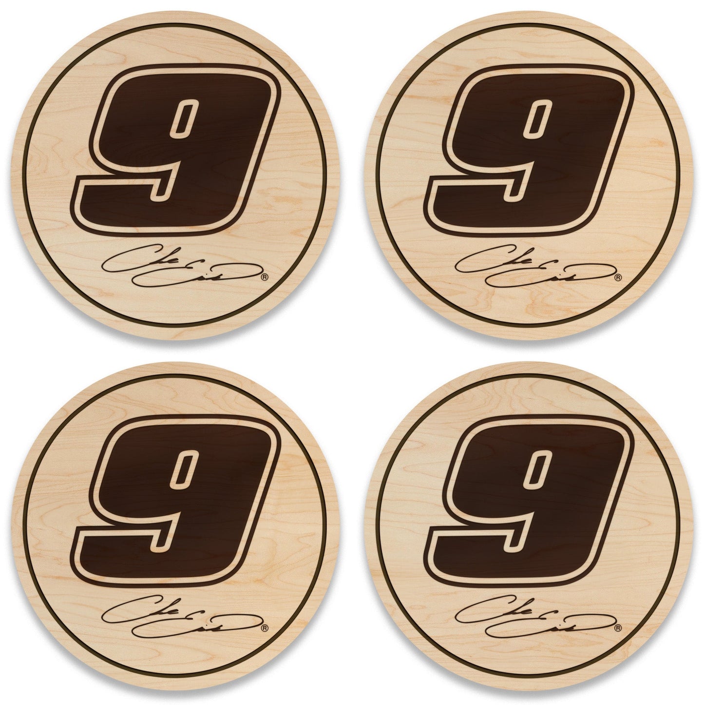 Chase Elliott #9 Wooden Coaster Set