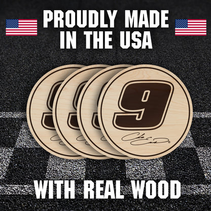 Chase Elliott #9 Wooden Coaster Set