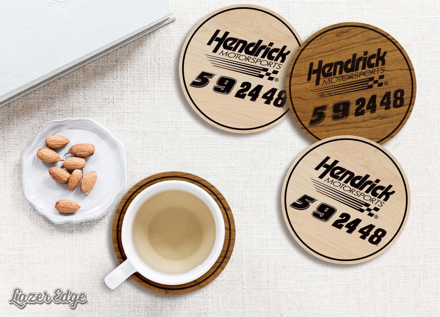 Hendrick Motorsports Driver Numbers Wooden Coaster Set