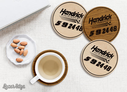Hendrick Motorsports Driver Numbers Wooden Coaster Set