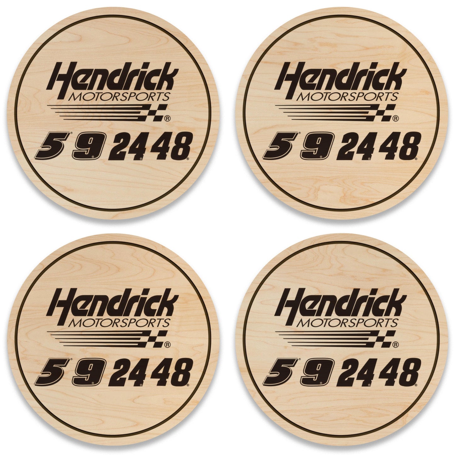 Hendrick Motorsports Driver Numbers Wooden Coaster Set