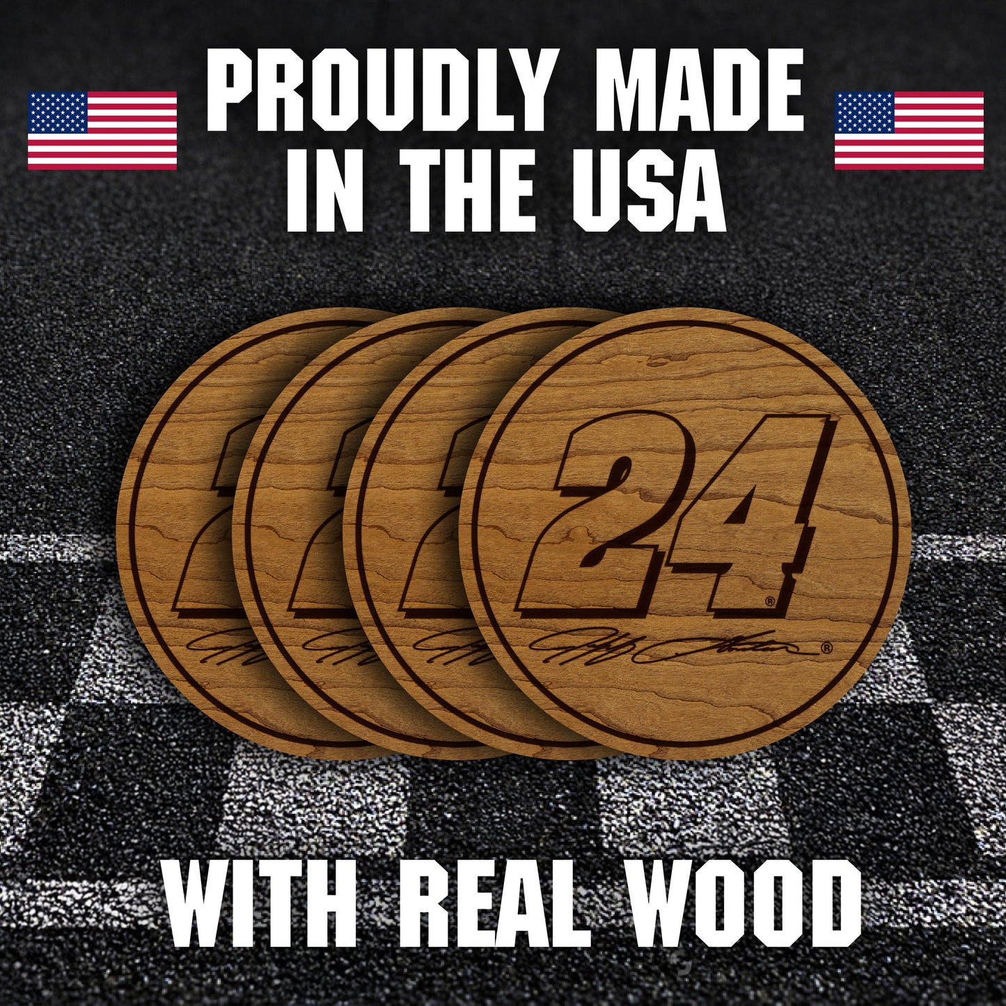 Jeff Gordon #24 Wooden Coaster Set