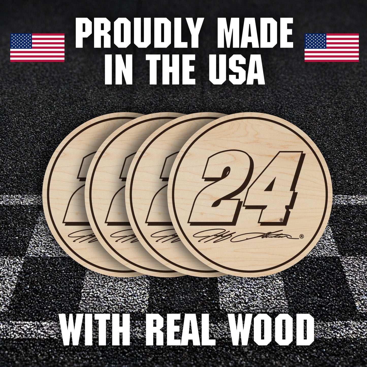 Jeff Gordon #24 Wooden Coaster Set