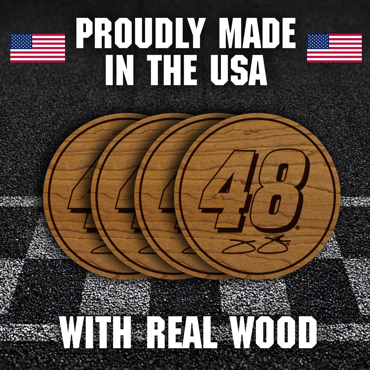 Jimmie Johnson #48 Wooden Coaster Set