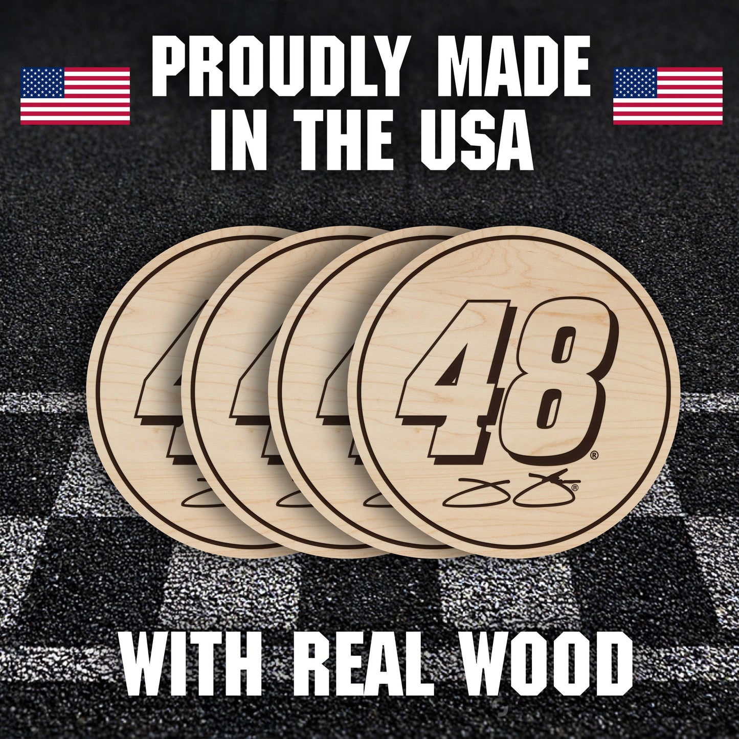 Jimmie Johnson #48 Wooden Coaster Set