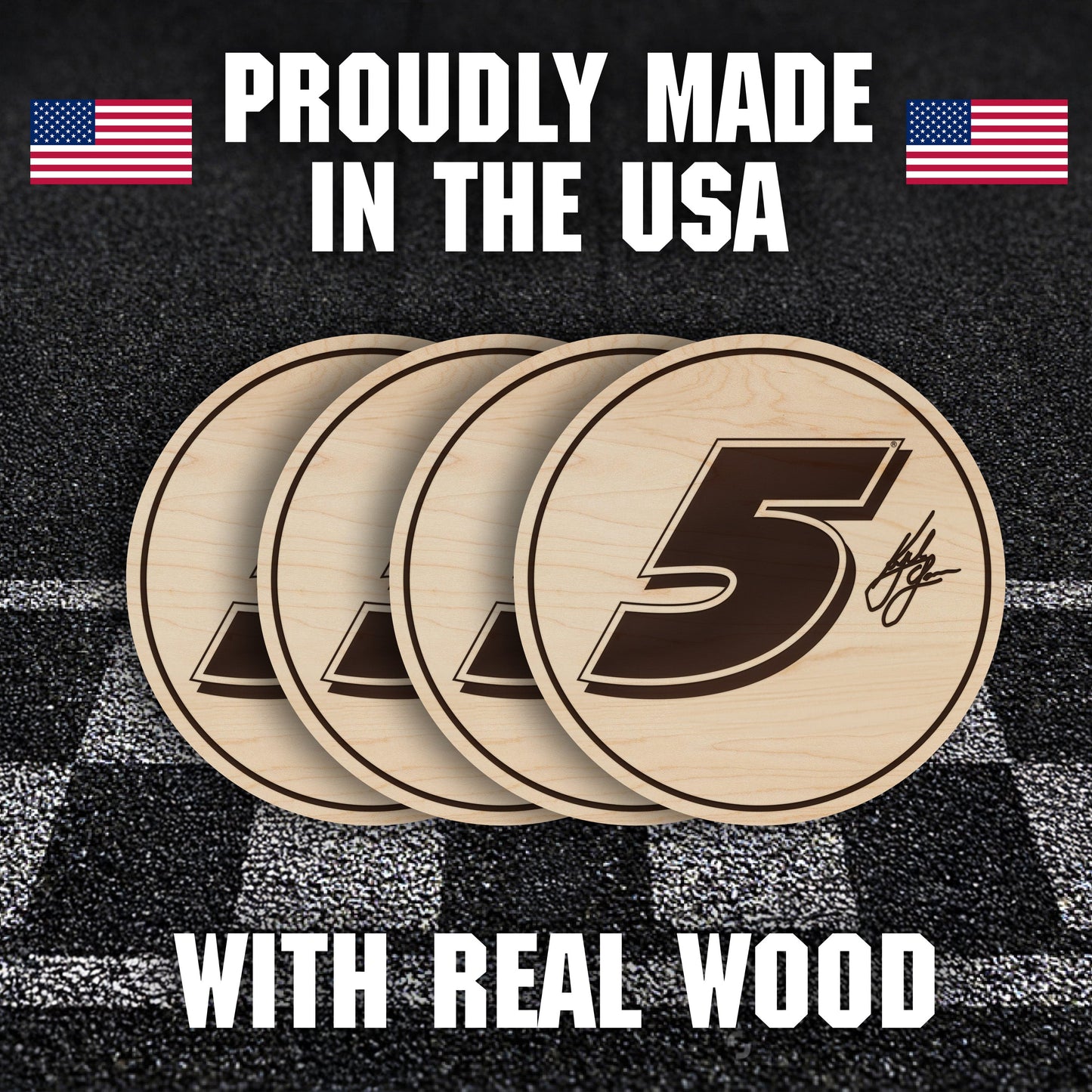 Kyle Larson #5 Wooden Coaster Set