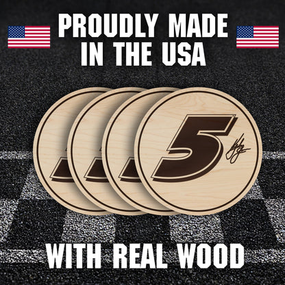 Kyle Larson #5 Wooden Coaster Set