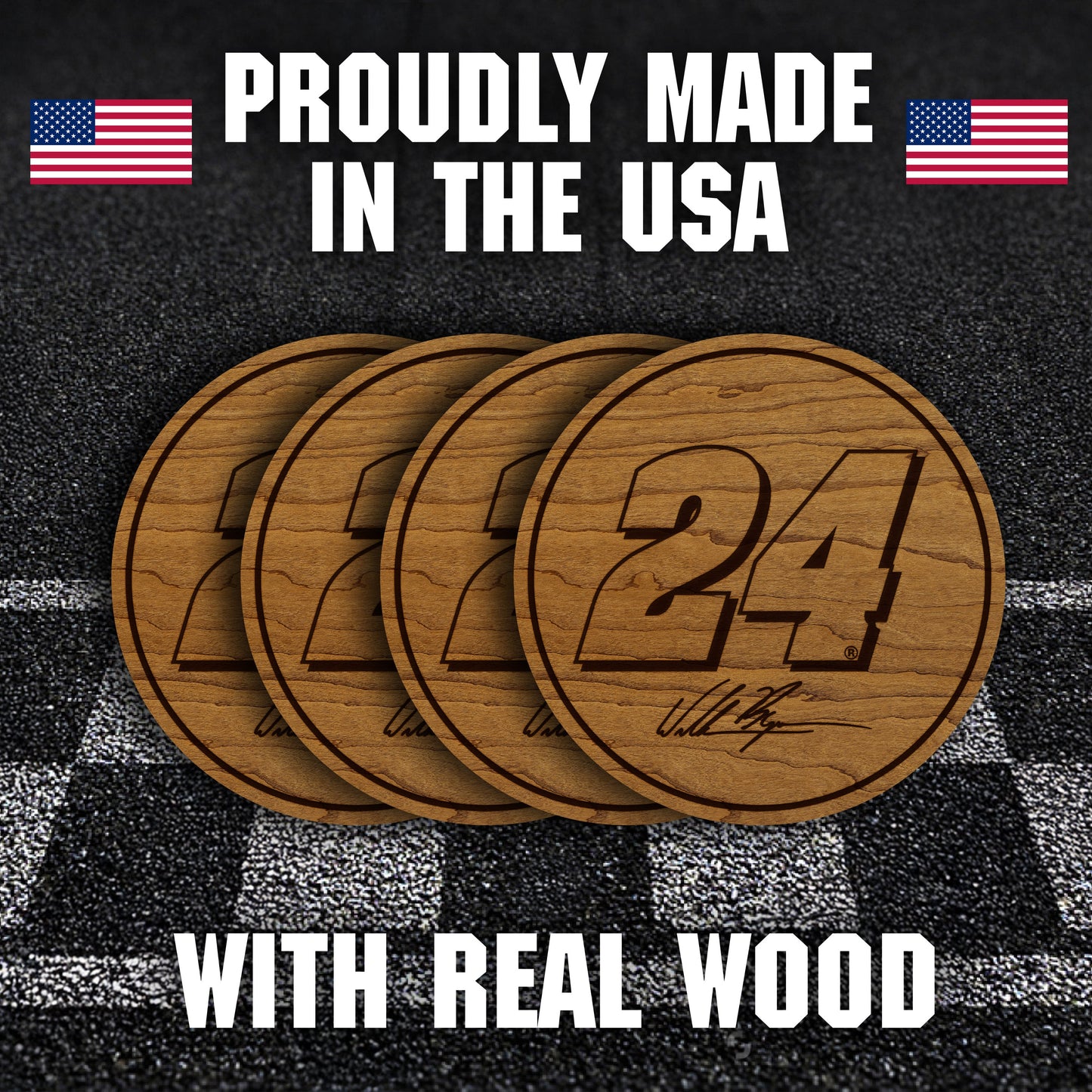 William Byron #24 Wooden Coaster Set