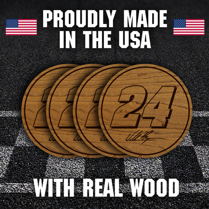 William Byron #24 Wooden Coaster Set