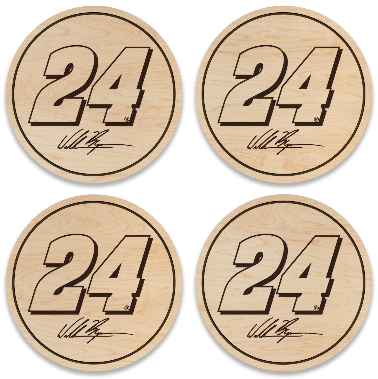 William Byron #24 Wooden Coaster Set