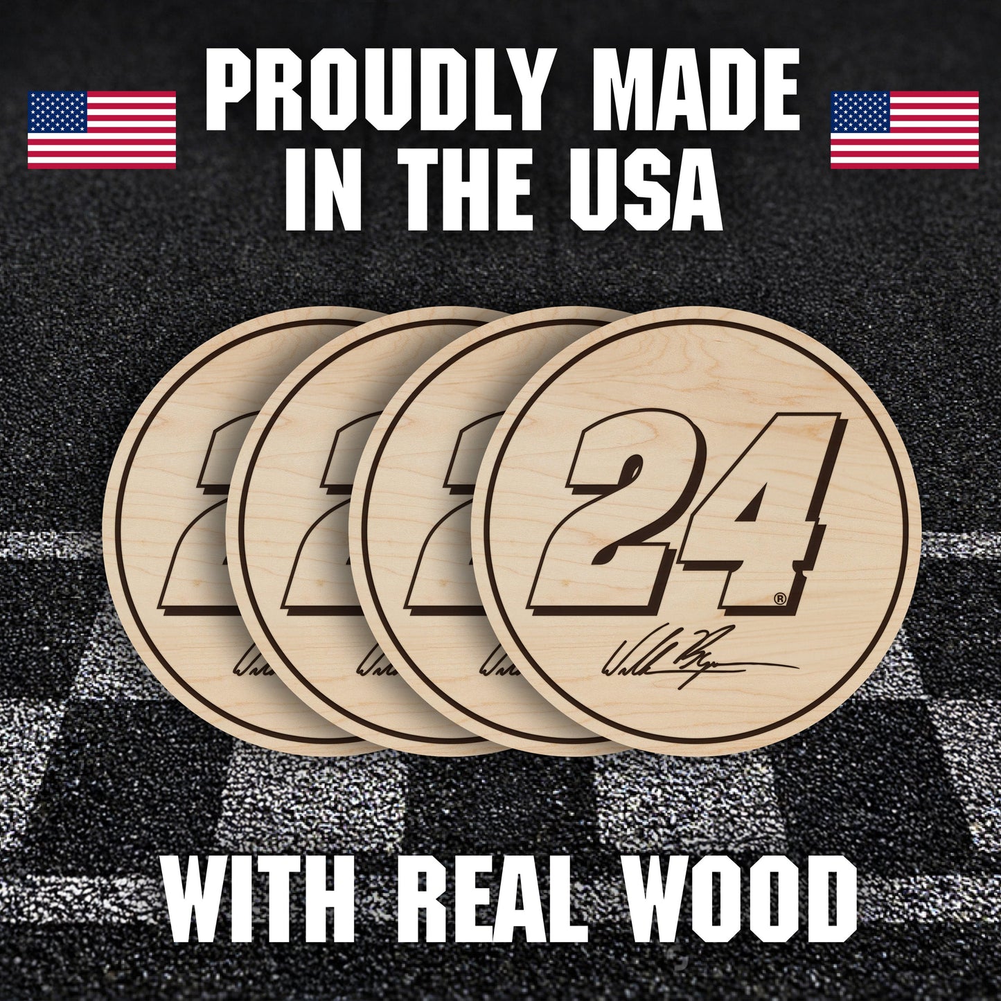 William Byron #24 Wooden Coaster Set